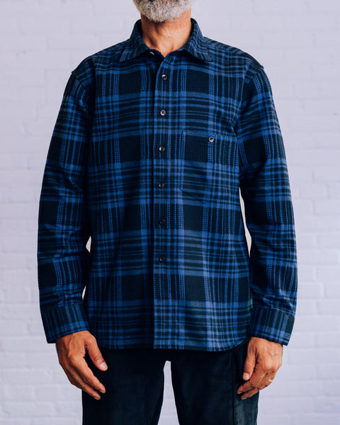 Waffle Plaid Button-Up Shirt